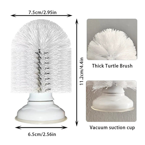 Upgraded Turtle Scrub Brush With Suction Cup For Glass Mounting Screws Tighten For A Firm Grip Slips Not Ideal Turtle Bath Accessory To Clean Back And Abdomen And Remove Dirt With Easy Clean Up, 7.5cm brush, 6.5cm base