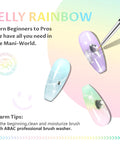 24 Color Jelly Gel Polish Kit Hema Free With Dual Brush Non Toxic Sheer Gel Polish Set displayed with vibrant nails