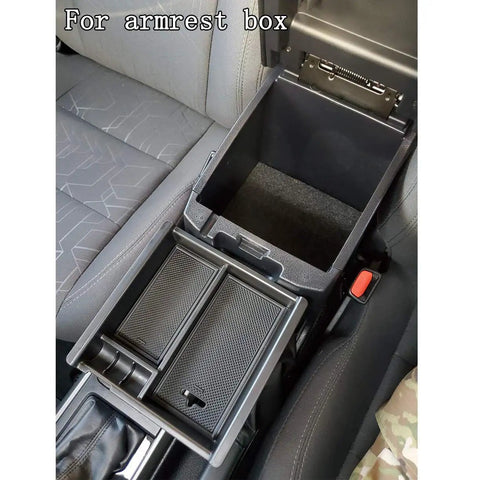Center Console Organizer Tray For Toyota Tacoma 2016 2017 2018 2019 2020 2021 2022 2023 ABS Material Black Trim in armrest box