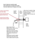 Diagram showing spindle length instructions for Push Button Latch Set For Screen And Storm Doors Single Pack With Inside Latch Exterior Handle Spring Loaded Strike Mounting Screws Fasteners And Easy Install Instructions For Beefy Metal Construction.