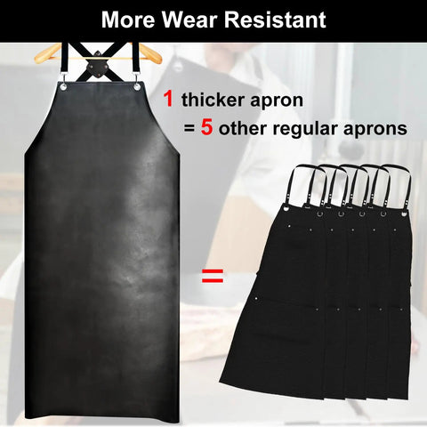 Heavy Duty Waterproof Vinyl Apron 43 Inch Cross Back Adjustable Dishwashing Apron, comparison with regular aprons