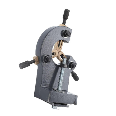 Rock Solid Mini Lathe Steady Rest Stabilizer With Adjustable Triple Jaws For 7x12 And 7x14 Benchtop Metal Wood Lathes showing durable aluminum jaws.