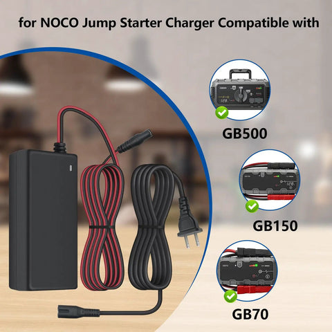High Performance Replacement Fast Charger For Noco Boost Jump Starters GB70 GB150 GB250 Plus 14V 4A 56W XGC4 with plug and wires.
