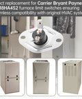 Direct Replacement Furnace Limit Switch Rollout Safety L250F for HH18HA452 and compatible HVAC units image