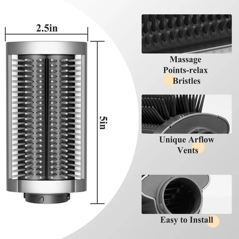 Dope Smoothing Brush Attachment For Dyson Airwrap That Tames Frizz And Creates Silky Smooth Straight Hair, size and features shown.