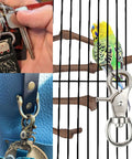 Allazone 30-piece lobster clasp trigger snap hooks in silver metal with 360° swivel; shown on keys and bag hardware