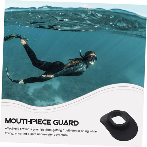 Diver using Two Pack Diving Lip Protector Silicone Guard For Scuba Regulators No Frostbite Sting Protection Stay Comfy Underwater Lip Shield
