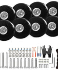 Eight Pack Luggage Wheel Replacement Set 50X14Mm Swivel Casters With Axles And Repair Kit For Quiet Smooth Rolling On Suitcases