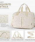 Underseat Personal Item Travel Bag For Airplanes Lightweight Weekender Duffle With A 15.6 Inch Laptop Compartment Carry On Beige with zippers and handles