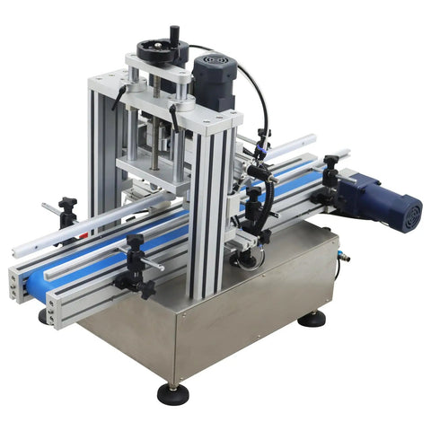 No Sweat Automatic Cap Sealer For Screw Caps With Rapid Conveyor Featuring Badass Stainless Steel Desktop Capping Machine That Handles Every Size Smoothly While Keeping Your Daily Production Strong