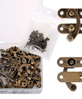 20 Pieces Jewelry Box Latches Set Thickened Solid Bronze Tone Antique Style Box Latch With Zinc Alloy Construction Includes 80 Replacement Screws