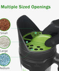 Handheld Spreader For Lawn And Garden With 80 Oz Capacity Adjustable Opening For Seed Fertilizer Salt Ice Melt with multi-sized openings