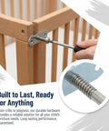 5 Piece Crib Hardware Replacement Kit With Stainless Steel Screws And Barrel Nuts For Universal Bed Frame Bolt Compatibility And Smooth Operation In Nursery Furniture Repairs installed on wooden crib rail