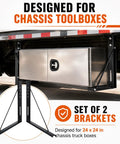 Set Of 2 Steel Truck Tool Box Mounting Brackets 24 By 24 Inch Underbody Mounting Kit with chassis toolbox installation