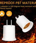4 Pack E26 E27 Lamp Socket Adapter Converts Outlet To Dual E26 Light Sockets Fireproof Material Close-Up