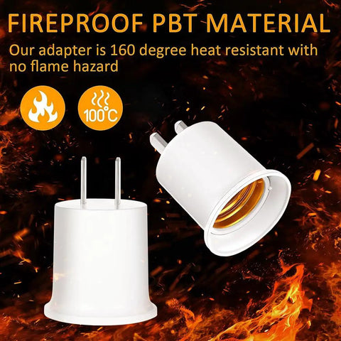 4 Pack E26 E27 Lamp Socket Adapter Converts Outlet To Dual E26 Light Sockets Fireproof Material Close-Up
