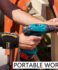 Magnetic Wristband For Holding Screws Nails Drill Bits Bolts And Small Tools Breathable Mesh Arm Band With Strong Magnets Ideal For Construction DIY Mechanics Roofers And Handy Men And Women on wrist with screwdriver