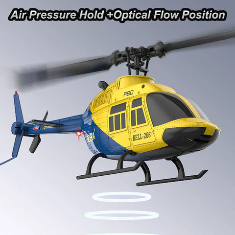 A60 206 Remote Control Helicopter For Adults And Beginners, 4CH RC Heli With 6 Axis Gyro, Altitude Hold, Yellow