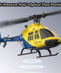 Mini 206 Style RC Helicopter Noob Friendly For Beginners And Adults 4CH Gyro Stabilized Aileronless Heli close-up in flight