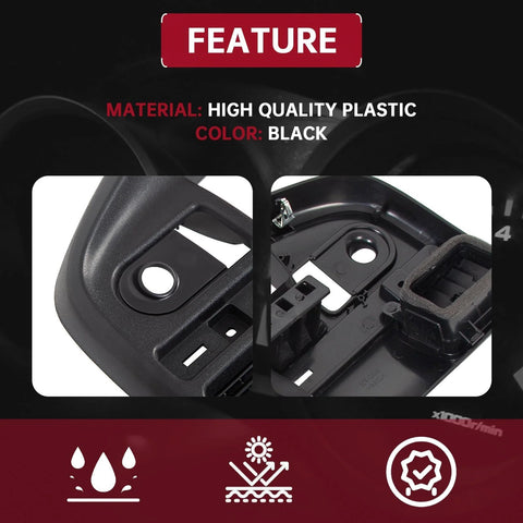 HECASA dash bezel panel for 1992–1997 Ford F-Series and Bronco; black plastic instrument cluster trim.