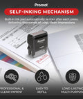 Game Changer Self Inking Rubber Stamp With Fast Drying Red Ink For Business Checkout And Mailroom Tasks Refillable Cartridge on documents.