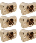 Six Pack T8 Lead Screw Trapezoidal Nuts 2mm Pitch 8mm Lead For Ender 3 CR10 CR10S 3D Printer Brass Copper Nut With High Wear Resistance And Smooth Movement