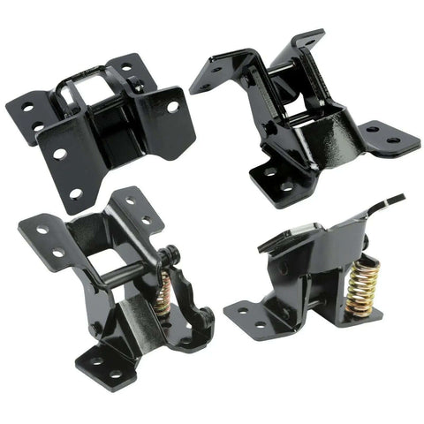 4 Piece Door Hinge Kit For Left Driver And Right Passenger Upper And Lower Steel Black Electrophoresis Finish Vehicle Door Hinge Replacement Set