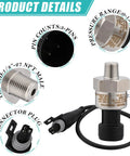 0-150 Psi Pressure Transducer Sensor With 1/8-27 NPT 316 Stainless Steel Thread And Harness Connector Linear 0.5V To 4.5V Output