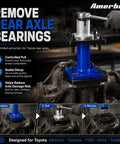 Pro Rear Axle Bearing Puller And Installer Tool Kit For Toyota Tacoma Tundra 4Runner Hilux T100 1995 To 2020 Fits Remove Wheel Bearings And Abs Tone Rings Using 4 Bolt Drive Blue Set Makes Job Quick So You Can Drive Without Stress. blue steel rear axle bearing puller on Toyota axle housing
