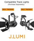 Compatible track lights for Six Foot Black Rigid Aluminum Track Lighting Kit with Halo Single Circuit Rails, TRK9000, TRK9601