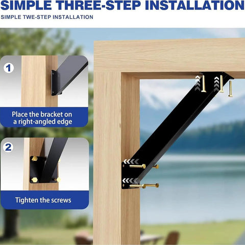 Heavy Duty 45 Degree Pergola Bracket Kit Eight Pack For Gazebos Treehouses Cabins And Terraces Corner Angle Brackets Connectors For Built To Last Tough As Nails Wooden Posts Outdoor Patio And Decking