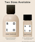 Go To Multi Surface Touch Up Paint Kit With 12 Neutral Tones in Matte and Satin, two sizes 45mL and 10mL bottles display