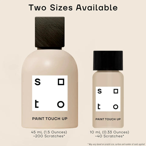 Go To Multi Surface Touch Up Paint Kit With 12 Neutral Tones in Matte and Satin, two sizes 45mL and 10mL bottles display