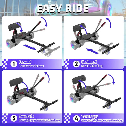 Instructions for using Seat Attachment Kids And Adults Scooter With Adjustable Frame 23.6 To 31.4 Inches, 6.5 and 8.5 Inch