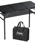 Tri Fold Aluminum Camping Table With Storage Net, Three Adjustable Heights Up To 27.5 Inches, Portable with Carry Bag