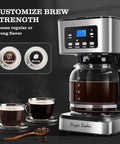 12 Cup Programmable Coffee Maker With LCD Display Brew Regular Or Strong Like A Pro For Home And Office Glass Carafe Pause And Serve Auto Shut Off Black And Stainless Steel
