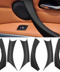 Door Handle Cover Set 6 Piece For BMW 3 Series E90 E91 E92 E93 2006 To 2011 Left And Right Inner Door Handles Black OEM Fit