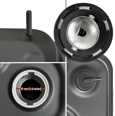 Gas Fuel Tank Kit For Predator 212cc 6.5HP Hemi 60363 Engines And GX Clones, showing cap, fitting, and 41mm opening