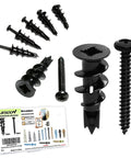 Fifty Pieces Size 8 Self Drilling Drywall Anchors And Screws Kit For Wall Mounting Includes Twenty Five Heavy Duty Hollow Sheetrock Anchors And Twenty Five One Quarter Inch Screws No Pre Drill Hole Required Holds Up To 75 Lbs shown with packaging