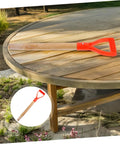 Garden Fork Replacement Handle D Shape Wooden Shovel Grip With Nonslip Surface placed on a wooden table outdoors