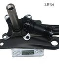 38T Narrow Wide MTB Crankset 170mm Arm shown on scale, 68mm bottom bracket, 1.8 lbs, Alloy 6061 construction.