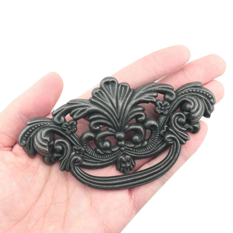 Skeletonized Bronze Cabinet Pulls Set Of 2 With Antique Dark Bronze Finish 4.3 Inch Length 3 Inch Center To Center Zinc Alloy