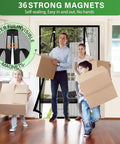 Family carrying boxes through Heavy Duty PET Magnetic Screen Door With Double Door Closure For Sliding And Patio Doors No Fuss Setup