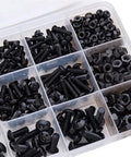 M3 To M5 Alloy Steel Hex Socket Button Head Screws Kit in Silver for Furniture and DIY Projects Cap Bolts Pack with 300 to 499 Pcs