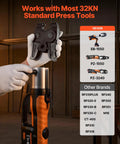 ProPress 5-Piece Pressing Kit for Copper Piping with 32KN standard press tools compatibility chart visible