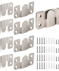 Heavy Duty Stainless Steel Picture Hanging Brackets 4 Pairs Interlocking Flush Mount Hooks For Photo Frames Wall Mount Hardware