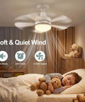 Seventeen Point Seven Inch Socket Fan Light With Remote, 3000 Lumens LED Ceiling Fan And Light Kit installed in bedroom ceiling