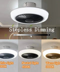 Remote Control Ceiling Fan With Lights, 72W Dimmable Flush Mount Ceiling Fan With LED Light, Three Color Temperatures And Three Wind Speeds showcase
