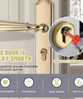 Lock Lubricant Powder For Keyholes And Lock Cores applied to door lock showing easy application and metal safe features.
