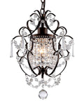 Modern Mini Crystal Chandelier With Iron Bronze Finish Ceiling Mount 1 Light Lighting Fixture For Bedroom Living Room Dining Room Kitchen Island And Closet Chic Glam Vibe, ornate design with crystals.